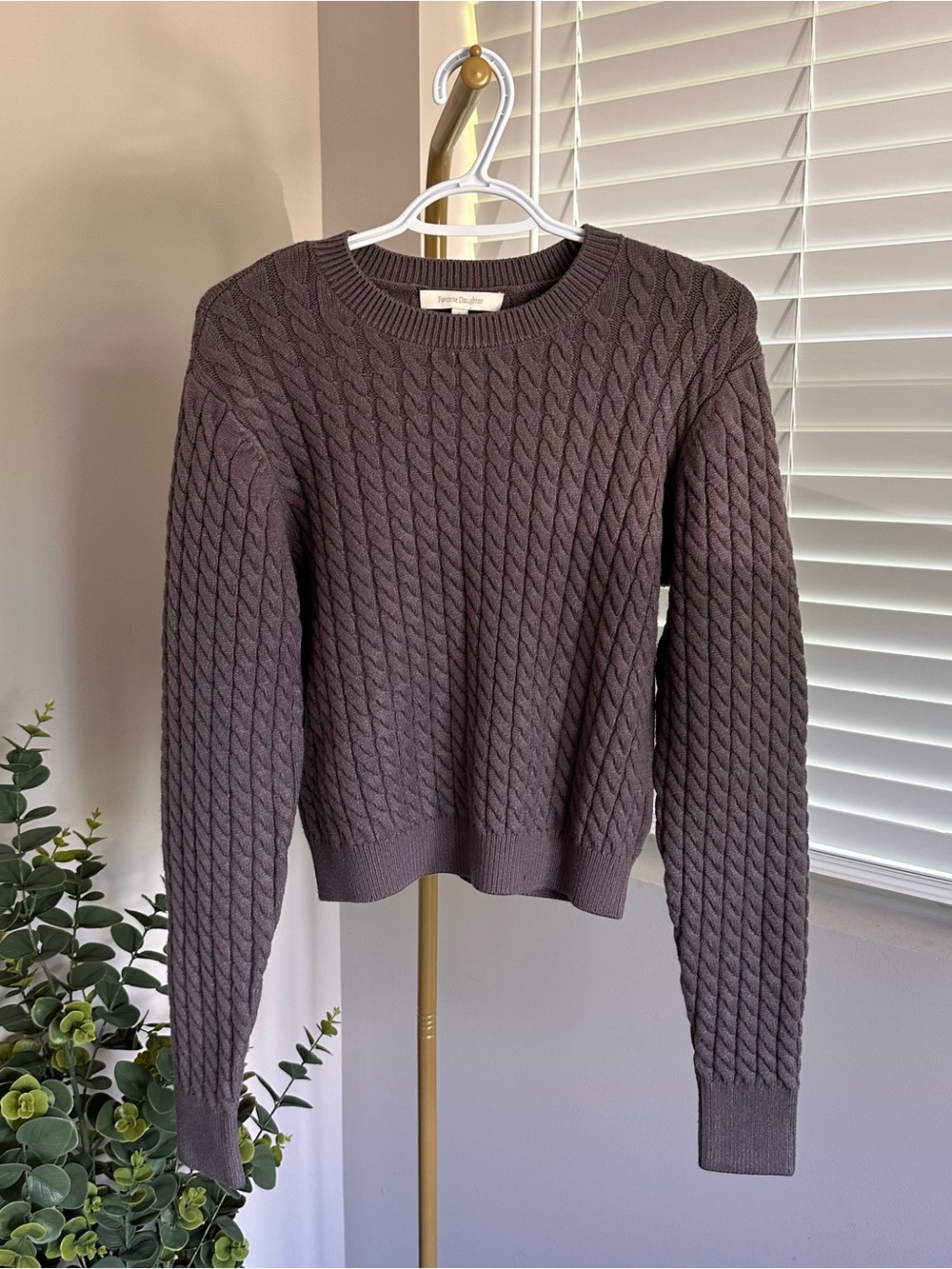 Favorite Daughter Cable Knit Crewneck Sweater